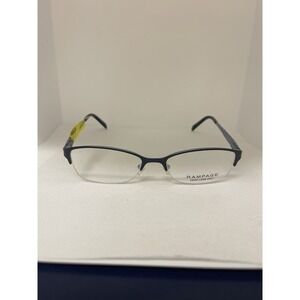 New Rampage Black Silver Metal Half Rim Oval Frame Eyeglasses R174 51 17 135 D33